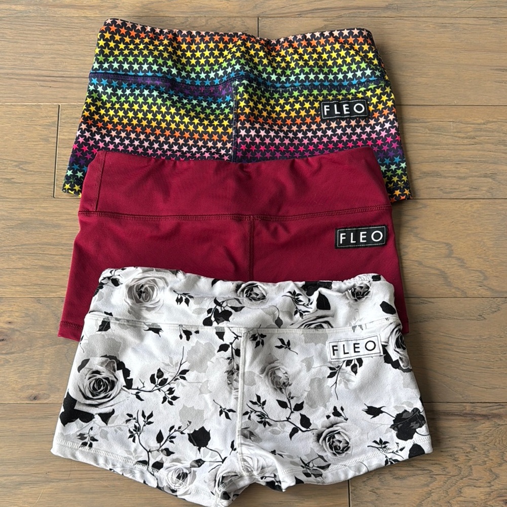 FLEO Women's Shorts Trio - Star, Red, Floral